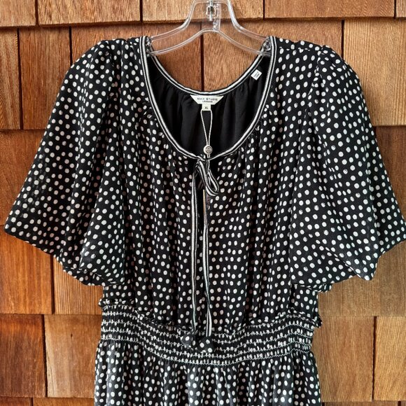NWT Max Studio London Black/White Polka Dot Tiered Maxi Dress in Women's X-Large - Picture 6 of 16